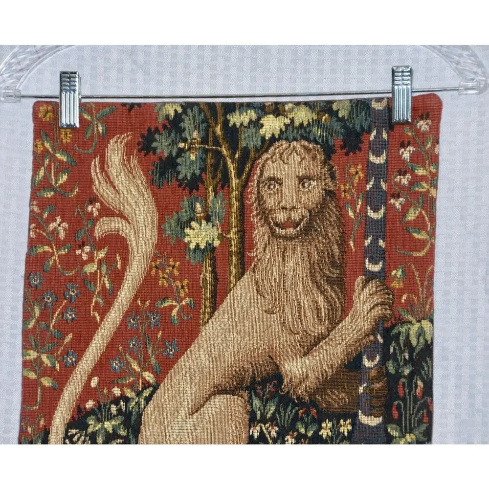 Allan Waller Ltd. Point de l'Halluin Tapestry Lady and the Unicorn Lion Panel #3
